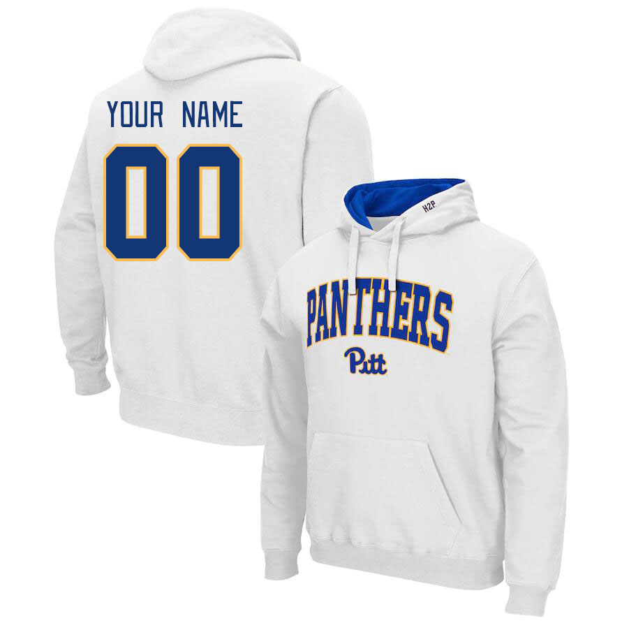 Custom Pitt Panthers Name And Number College Hoodie-White